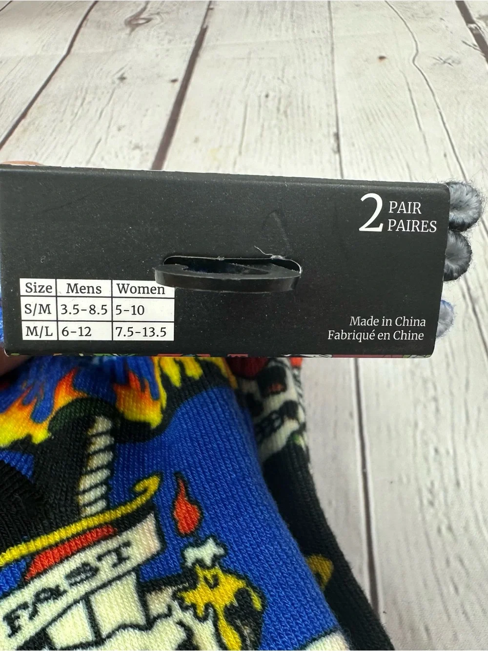 Ed Hardy Blue Black Skull & Flame Crew Socks